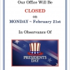 Photo for Health Department Closed on Monday, February 21, 2022